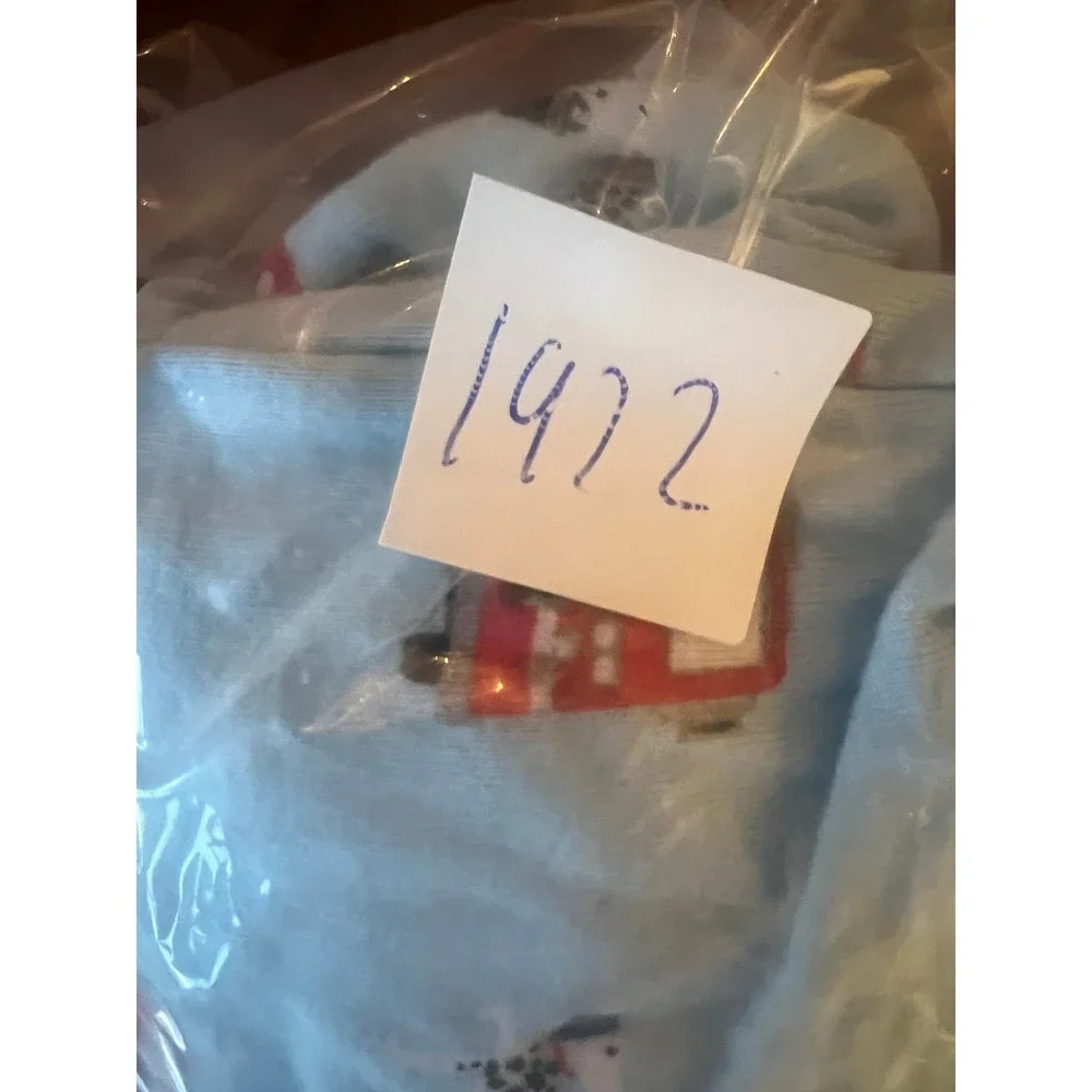 Angel Dear Fire Truck Gown Baby 0-3M Blue Bamboo Viscose Dalmatian Dog Sleeper
